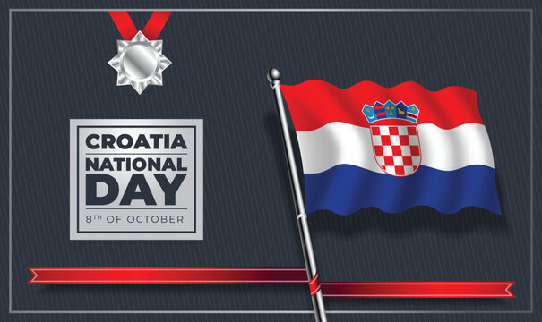Croatia National Day, Vector Template Design