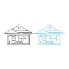 house sketch drawing.one line logo design of real estate house market agency.continuous line drawing of house.continuous line drawing of house