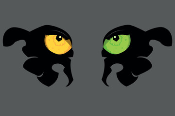 Different colors eyes of wild animal Vector illustration