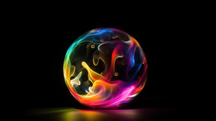 A ball of multicolor colorful light energy sphere