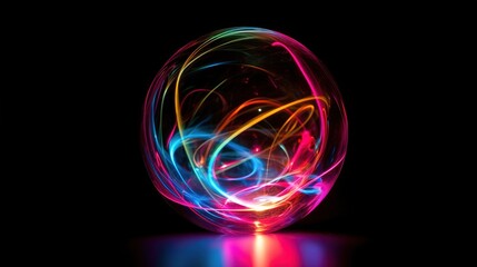 A ball of multicolor colorful light energy sphere