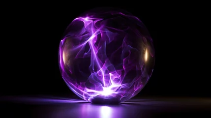 Wall murals Fractal waves A ball of purple colorful light energy sphere