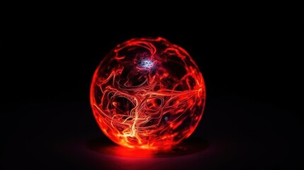 Fototapeta premium A ball of red colorful light energy sphere