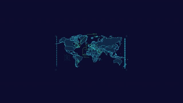 Looped animation of a world map HUD element.