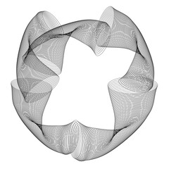 Black lines.vector graphic element. abstract composition of repeating thin lines in the shape of a circle © Juliya