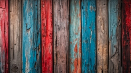 Obraz premium Blue and red color of wood texture background, Genertive Ai