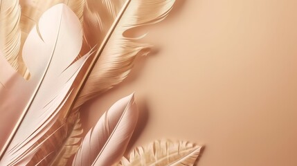 Brown Feathers Pastel Color Background
