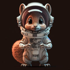 Cute space animals generative by ai technology