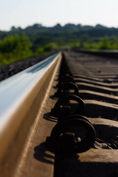 Railroad bed, rails, railroad, track, railway transport