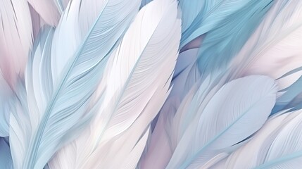 Blue and white Feathers Pastel Color Background 