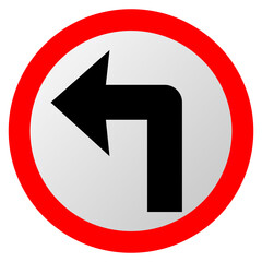 sign turn left  arrow illustration