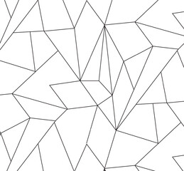 Fototapeta premium Geometric lines pattern on white background, seamless vector pattern. Black lines and rhombuses geometric texture. Abstract geometry pattern background.