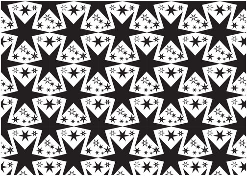 Abstract black and white seamless stras geometric pattern.