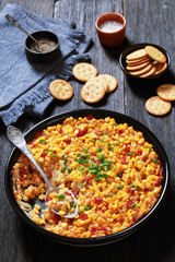 New Orleans Style Corn casserole in baking dish