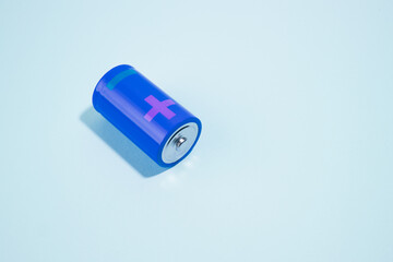 Batteries isolated on cyan background