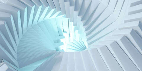 an ethereal blue light emanating from a pristine white background 3d render illustration