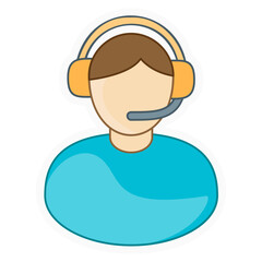 customer service bordered sticker