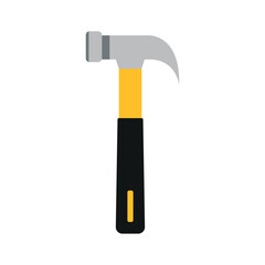 Hammer icon in flat style isolated on white background. Tool symbol
