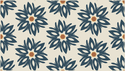 Obraz premium Seamless doodle cute pattern with ornaments floral pattern.