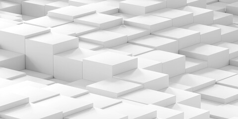 minimalist art installation featuring a grid of white cubes 3d render illustration