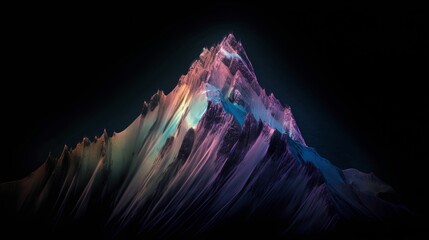 Hologram style mountain peak symbolizes the pinnacle of success and achievement in the era of digital transformation. Innovative strategies to excel in evolving business landscape. Generative AI