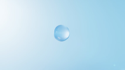 Bubble white serum, cream, and lotion drop into skin cells for UV protection, Ultraviolet shield reflection. repair skin care concept