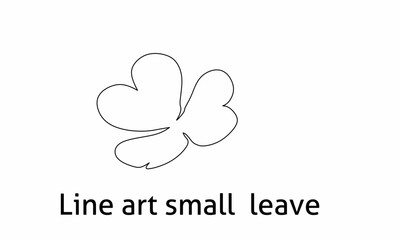 Line art of small and tiny leaves exposed to the gentle breeze isolated on white background 