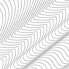 Graceful Intricacies: Delicate Black Line Patterns on White Background