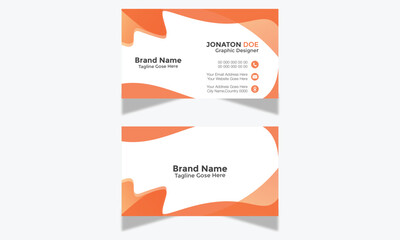 Fototapeta premium Modern Corporate and Creative Business Card Design Template Double-sided -Horizontal Name Card Simple and Clean Visiting Card Vector illustration Colorful Business Card