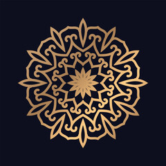 Islamic pattern Gold Color Royal Mandala Design Vector for Background