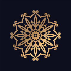 Luxury Gold Color Royal Mandala Design Vector for Background
