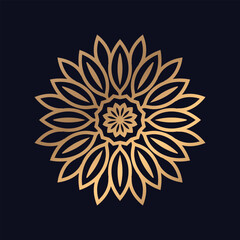 Premium Gold Color Royal Mandala Design Vector for Background