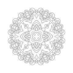 Mandala. Zentangle inspired zen doodle illustration with tribal boho chic ornaments. Mandala background. Oriental ornamental illustration.