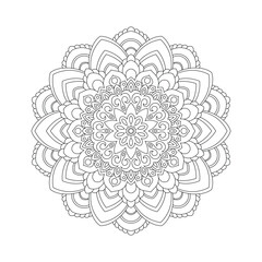 Mandala. Zentangle inspired zen doodle illustration with tribal boho chic ornaments. Mandala background. Oriental ornamental illustration.