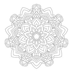Mandala. Zentangle inspired zen doodle illustration with tribal boho chic ornaments. Mandala background. Oriental ornamental illustration.