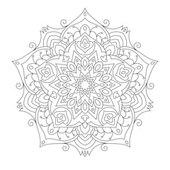 Mandala. Zentangle inspired zen doodle illustration with tribal boho chic ornaments. Mandala background. Oriental ornamental illustration.
