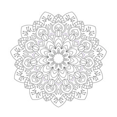 Mandala. Zentangle inspired zen doodle illustration with tribal boho chic ornaments. Mandala background. Oriental ornamental illustration.