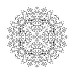 Fototapeta premium Mandala. Zentangle inspired zen doodle illustration with tribal boho chic ornaments. Mandala background. Oriental ornamental illustration.