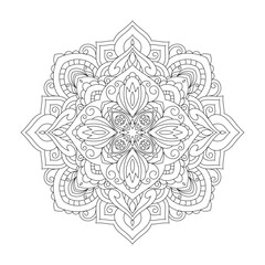 Mandala. Zentangle inspired zen doodle illustration with tribal boho chic ornaments. Mandala background. Oriental ornamental illustration.