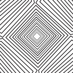 Abstract futuristic monochrome striped background, black and white stripes, Vector pattern in geometric style, zig-zag optical illusion design with corves lines.