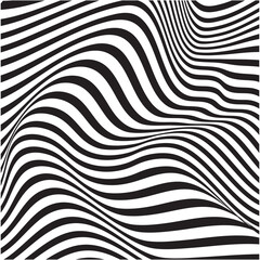 Abstract Modern background of waves of many surface lines.Vector illustration. Black and White with Wavy Lines Pattern.