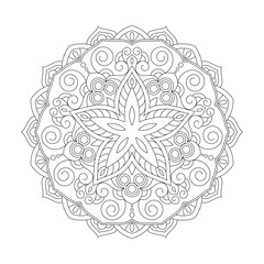 Mandala. Zentangle inspired zen doodle illustration with tribal boho chic ornaments. Mandala background. Oriental ornamental illustration.