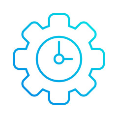 Obraz premium setting clock time automation gradient outline icon vector illustration