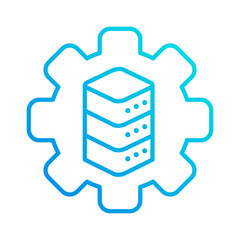 database system automation gradient outline icon vector illustration