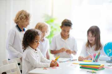 Kids back to school. Group of children.