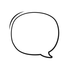 Comic speech bubble outline hand drawn line art. Retro empty comic bubble. Vector illustration doodle.