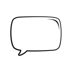 Fototapeta premium Square speech bubble outline hand drawn line art. Retro empty comic bubble. Vector illustration doodle.