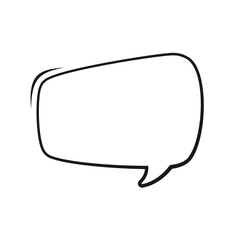 Naklejka premium Comic speech bubble outline hand drawn line art. Retro empty comic bubble. Vector illustration doodle.