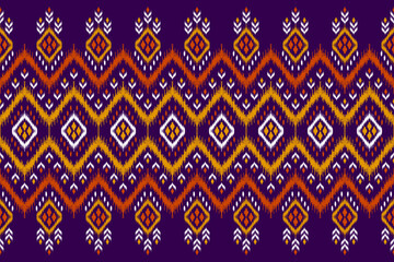 Carpet ethnic tribal pattern art. Ethnic ikat seamless pattern. American, Mexican style. Design for background, wallpaper, illustration, fabric, clothing, carpet, textile, batik, embroidery.