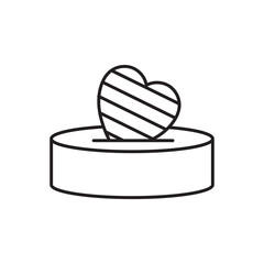 line art love symbol icon falling on the stage